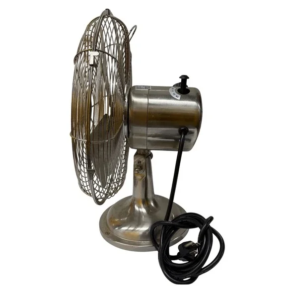 Aloha Breeze 46016 Vintage Style Table Fan Brushed Nickel Oscillating 3 Spd - Picture 2 of 8